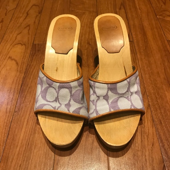 Coach Brenda Wooden Heels Slides - Picture 3 of 9